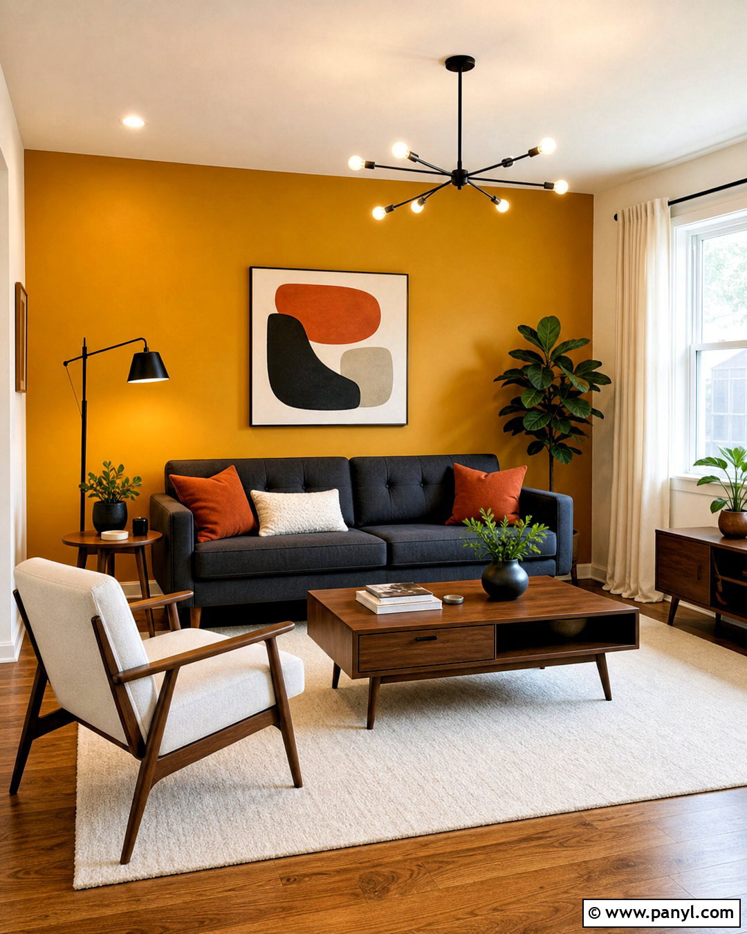 Mustard Yellow Accent Wall - 20 yellow wall design ideas
