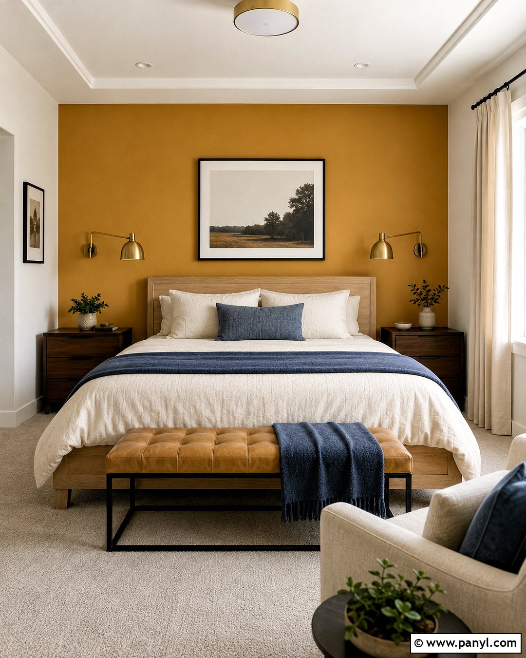 Mustard Yellow Accent Wall Bedroom - 20 mustard yellow bedroom ideas