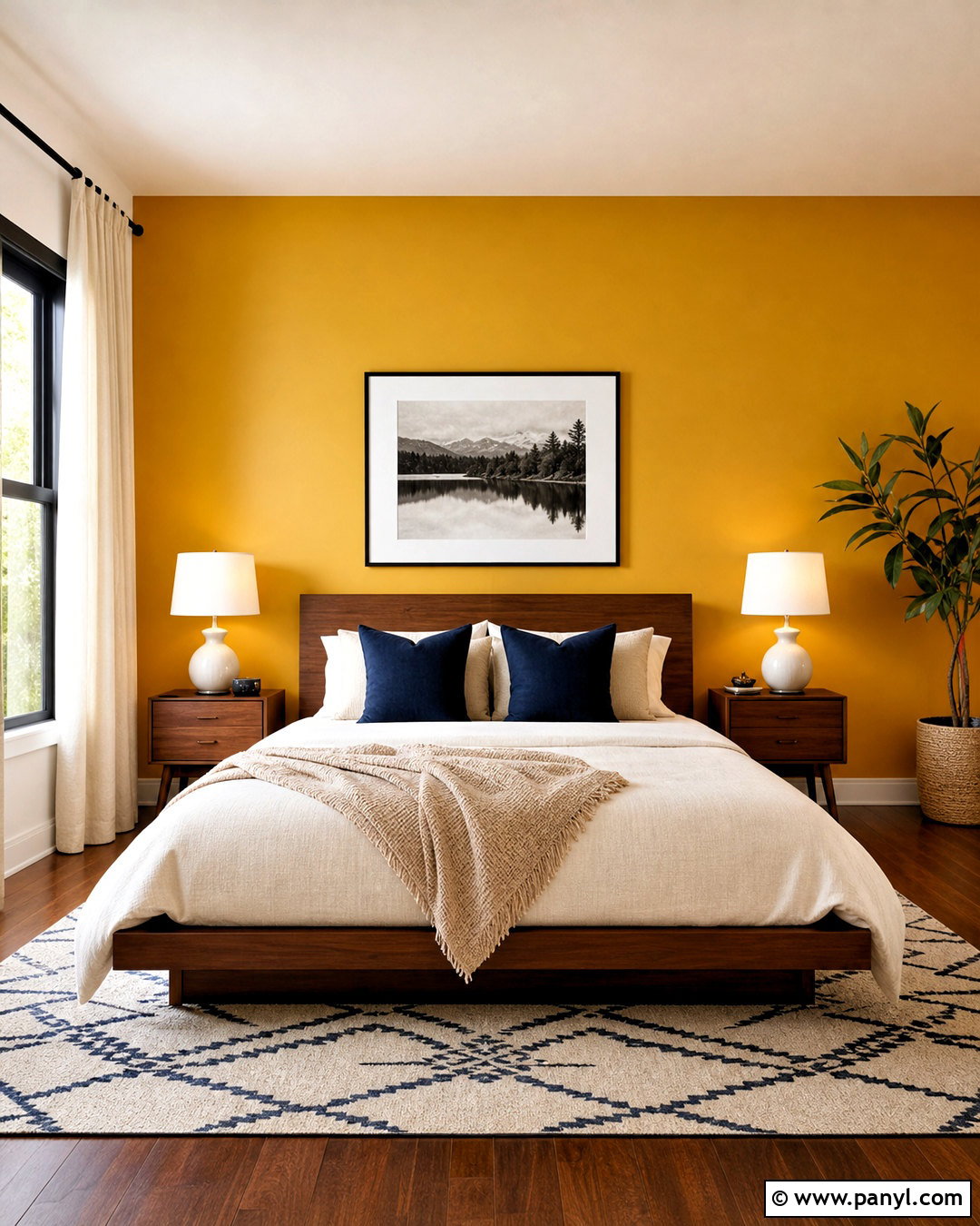 Mustard Yellow Accent Wall Bedroom - 20 yellow accent wall bedroom ideas