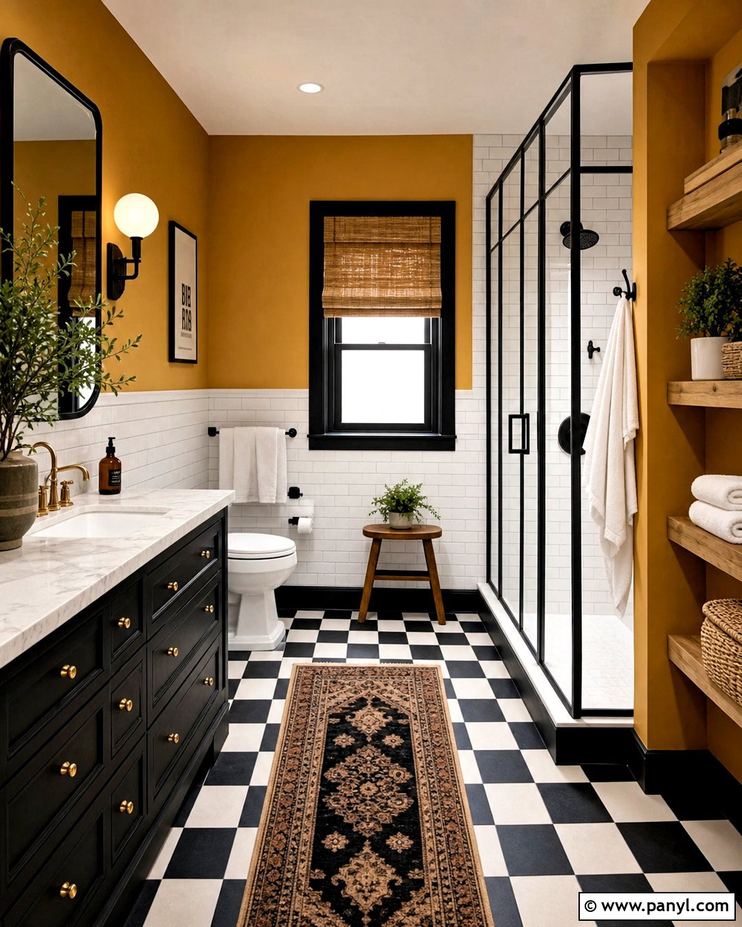 Mustard Yellow And Black Bathroom - 20 mustard yellow bathroom ideas