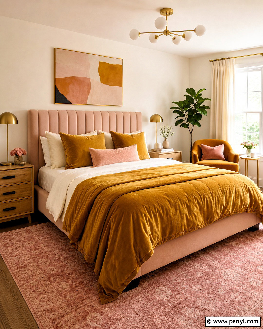 Mustard Yellow And Blush Pink Bedroom - 20 mustard yellow bedroom ideas