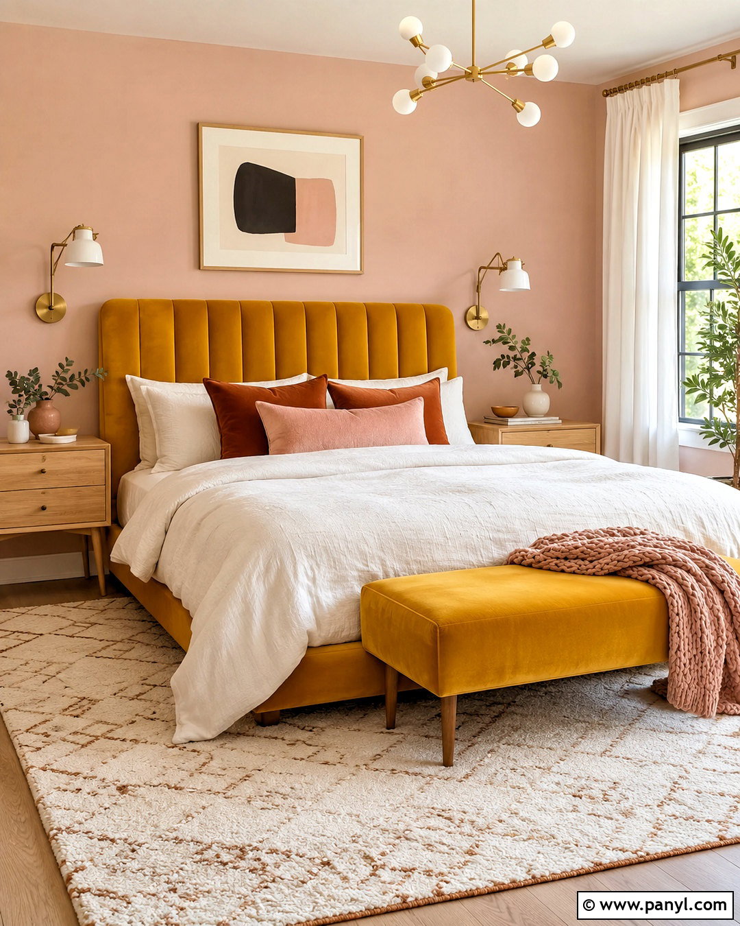 Mustard Yellow And Blush Pink Bedroom - 20 mustard color ideas