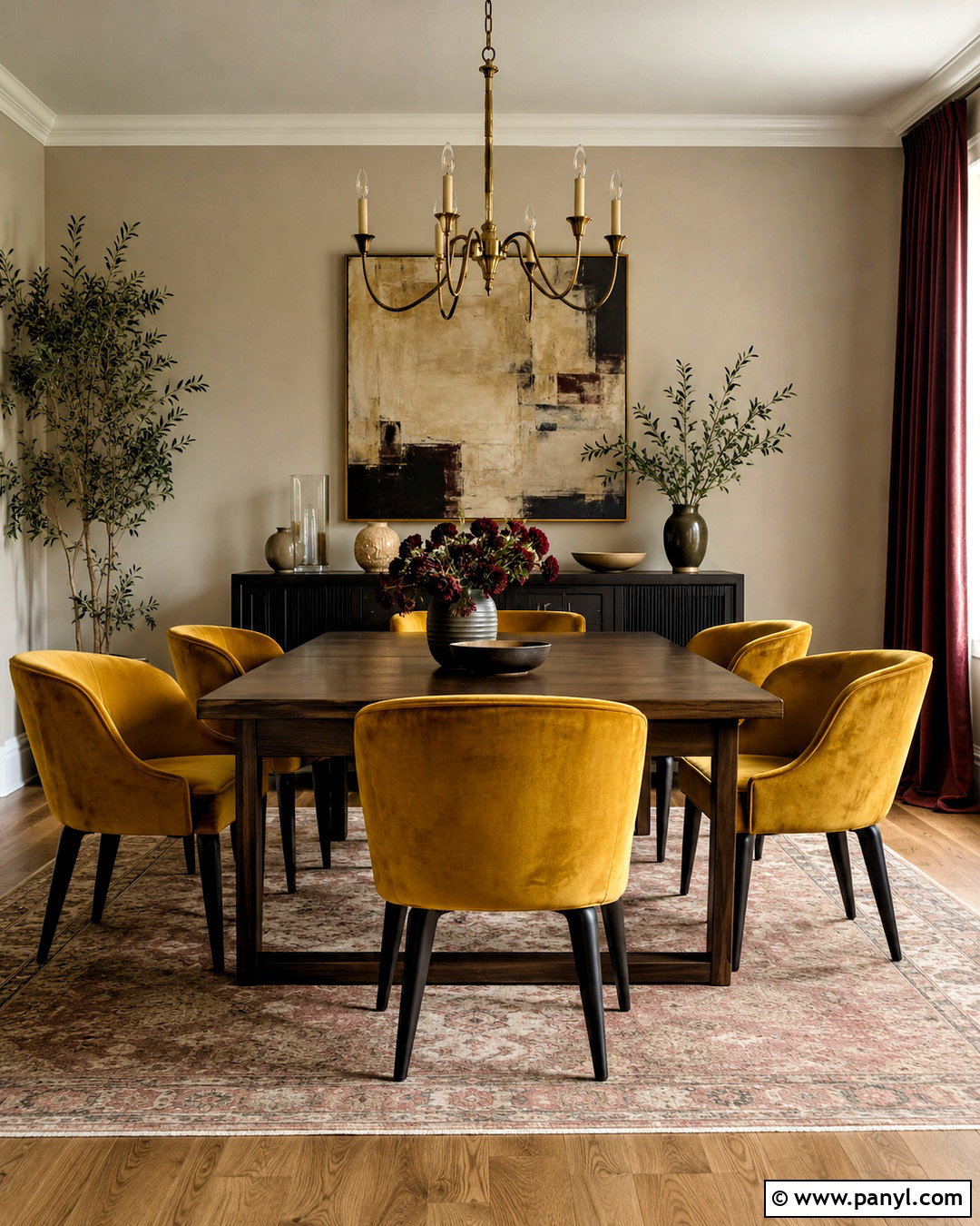 Mustard Yellow And Burgundy Dining Room - 20 mustard color ideas