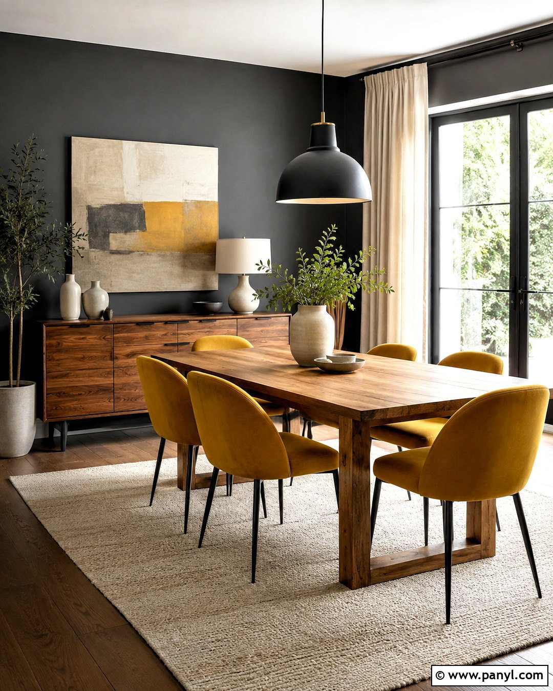 Mustard Yellow And Charcoal Dining Room - 20 mustard color ideas