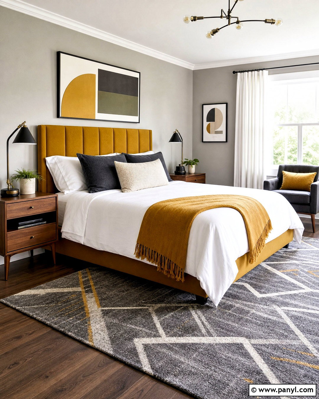 Mustard Yellow And Gray Bedroom - 20 bedroom color combination ideas