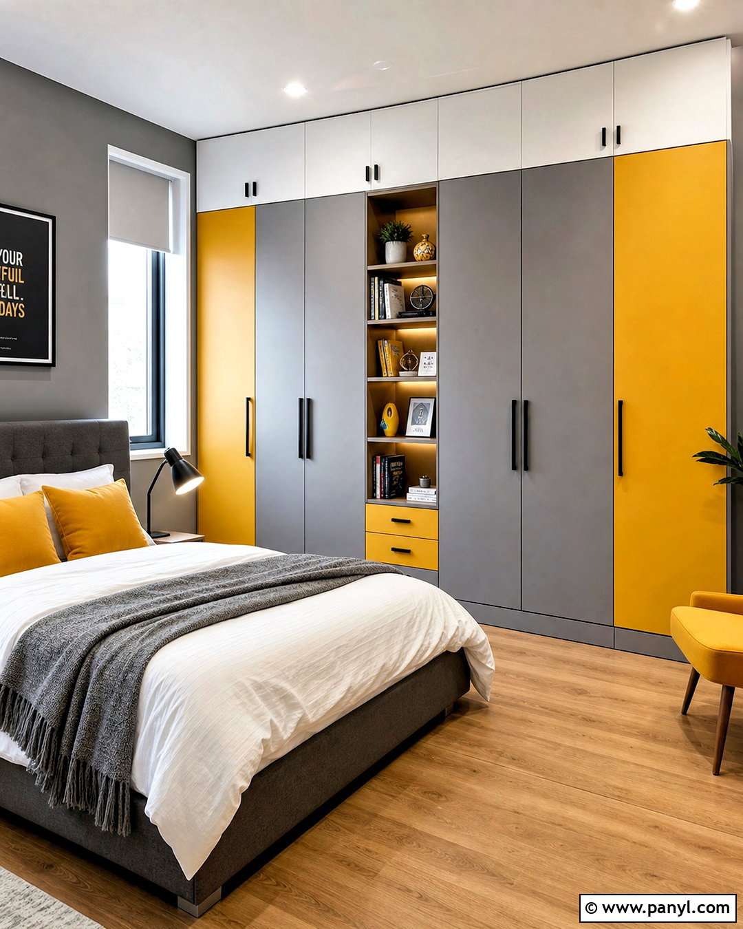 Mustard Yellow And Grey Almirah - 20 almirah color ideas