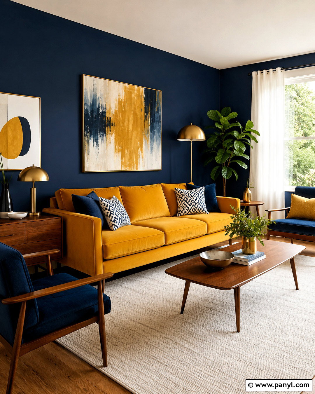 Mustard Yellow And Navy Living Room - 20 mustard color ideas