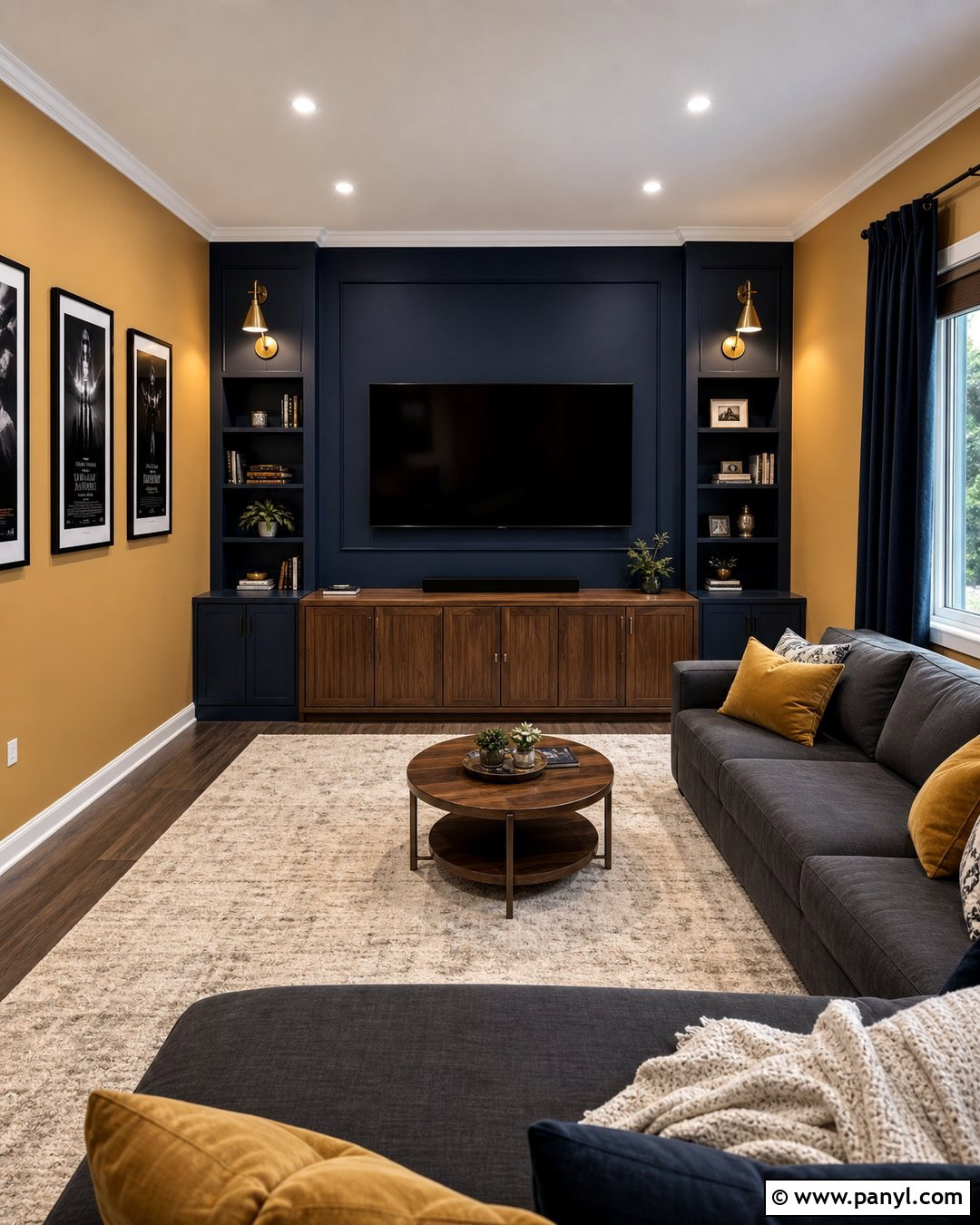 Mustard Yellow And Navy Wall Color Combination - 25 Color Combination For Wall Ideas
