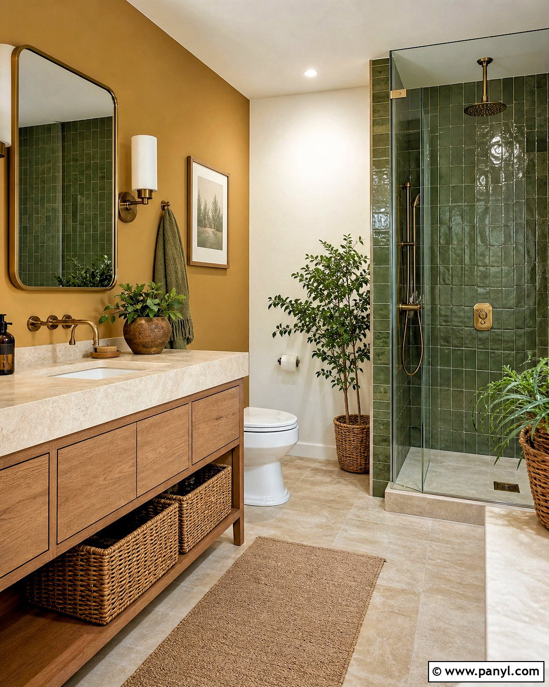 Mustard Yellow And Olive Green Bathroom - 20 mustard yellow bathroom ideas