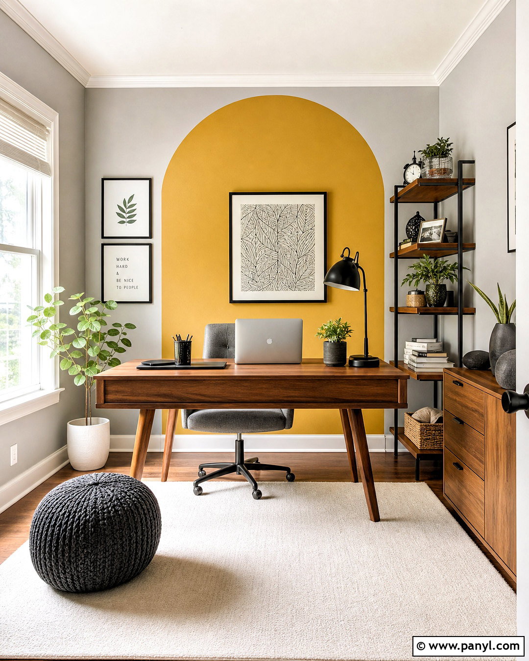 Mustard Yellow And Pale Gray Wall Combination - 20 wall painting colour combination ideas