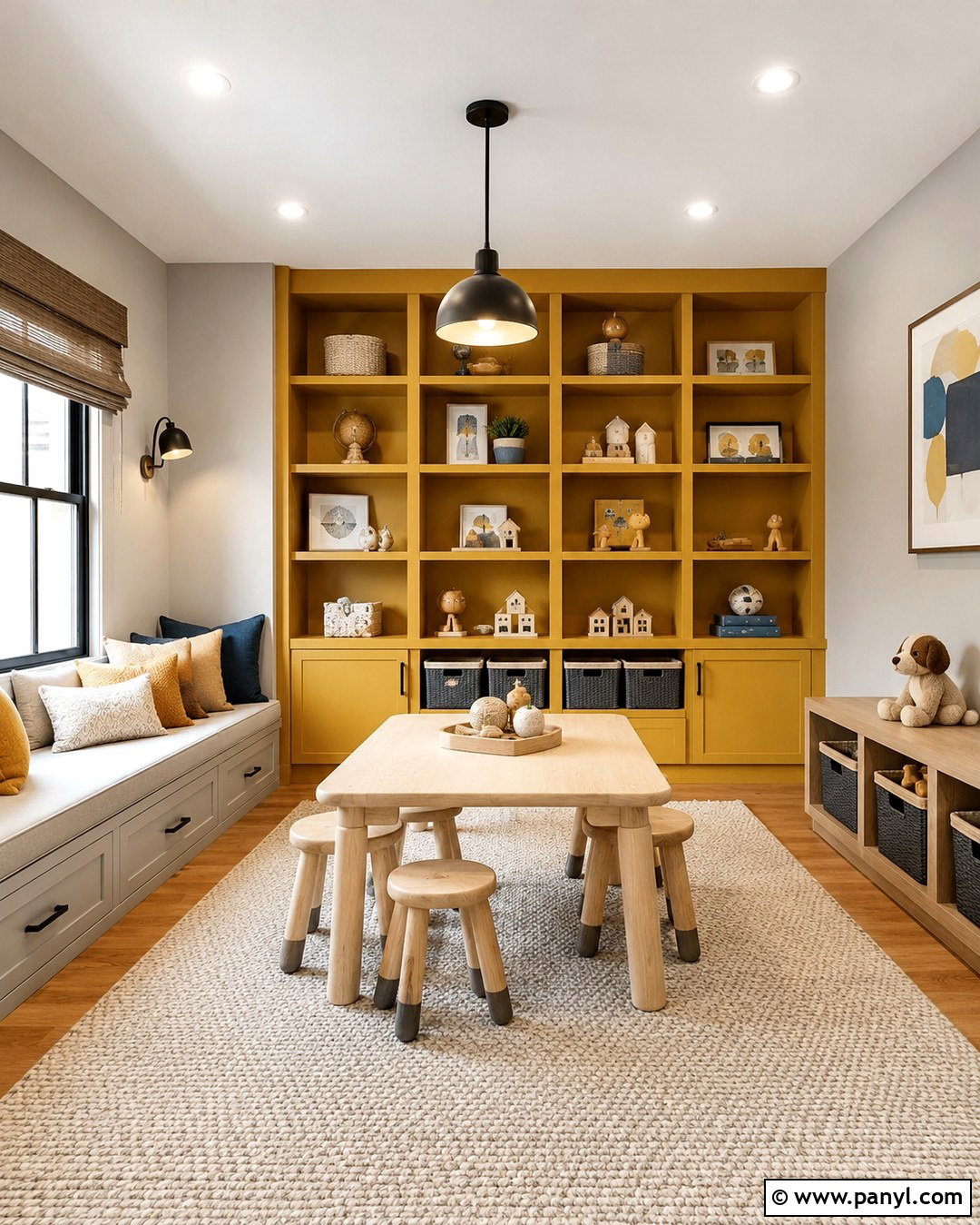 Mustard Yellow And Soft Gray Wall Color Combination - 20 Interior Wall Color Combination Ideas
