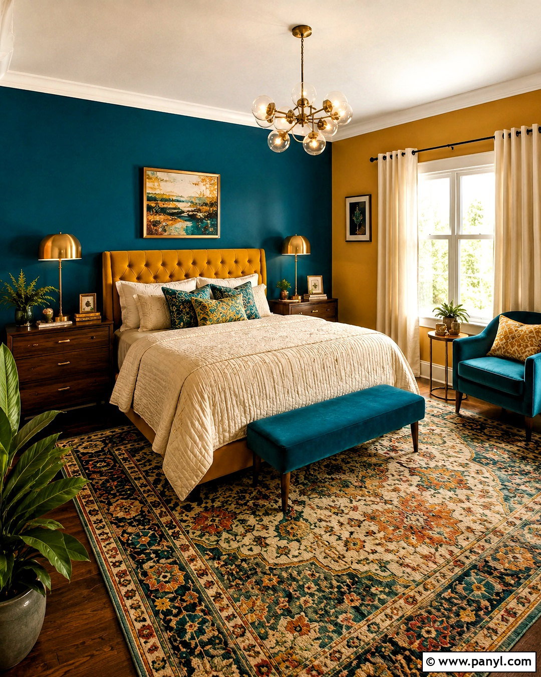 Mustard Yellow And Teal Bedroom - 20 mustard yellow bedroom ideas