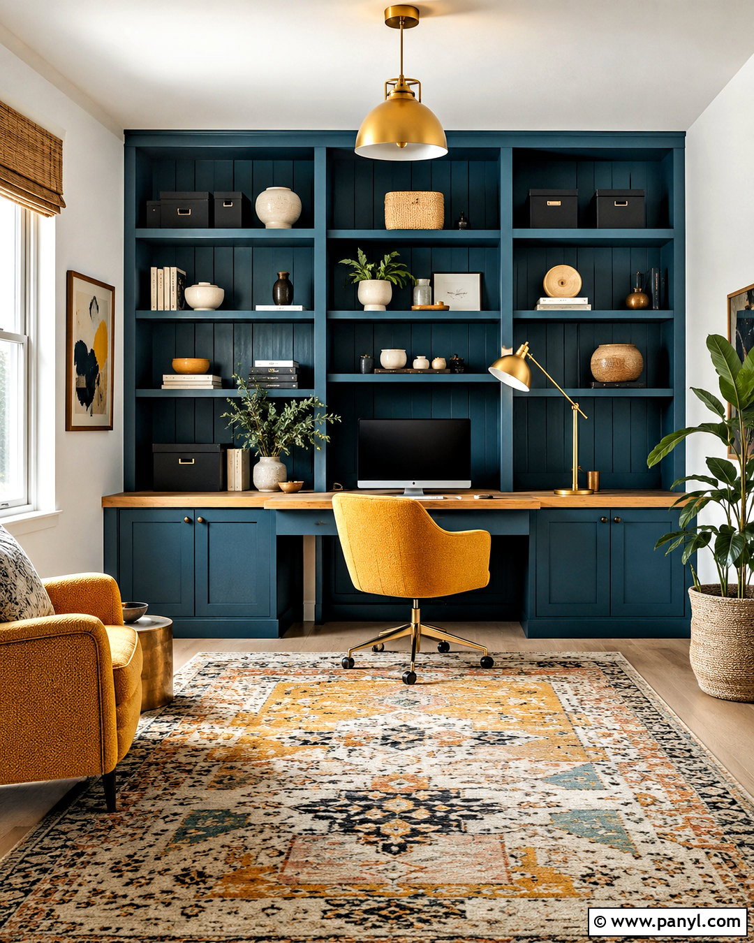 Mustard Yellow And Teal Home Office - 20 mustard color ideas