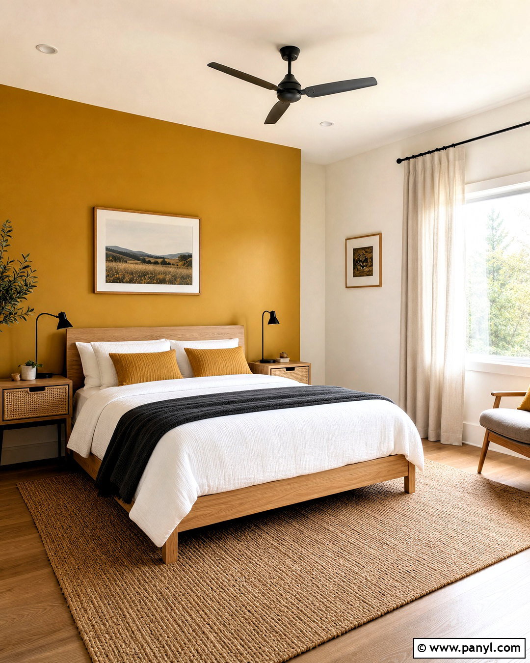 Mustard Yellow And Warm White Bedroom Walls - 20 two colour combination for bedroom walls