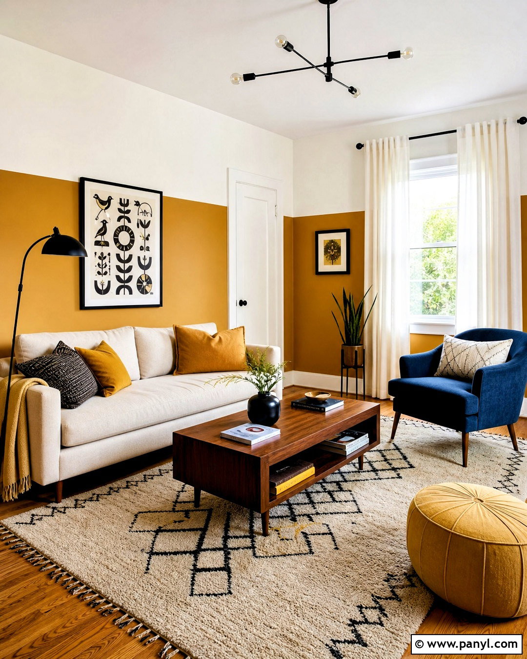 Mustard Yellow And Warm White Living Room Walls - 20 2 tone living room walls paint colors