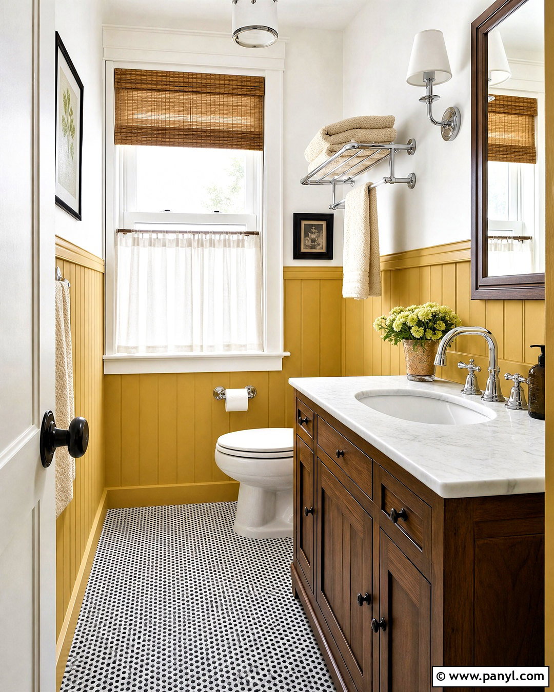 Mustard Yellow And White Bathroom Walls - 20 two tone bathroom walls