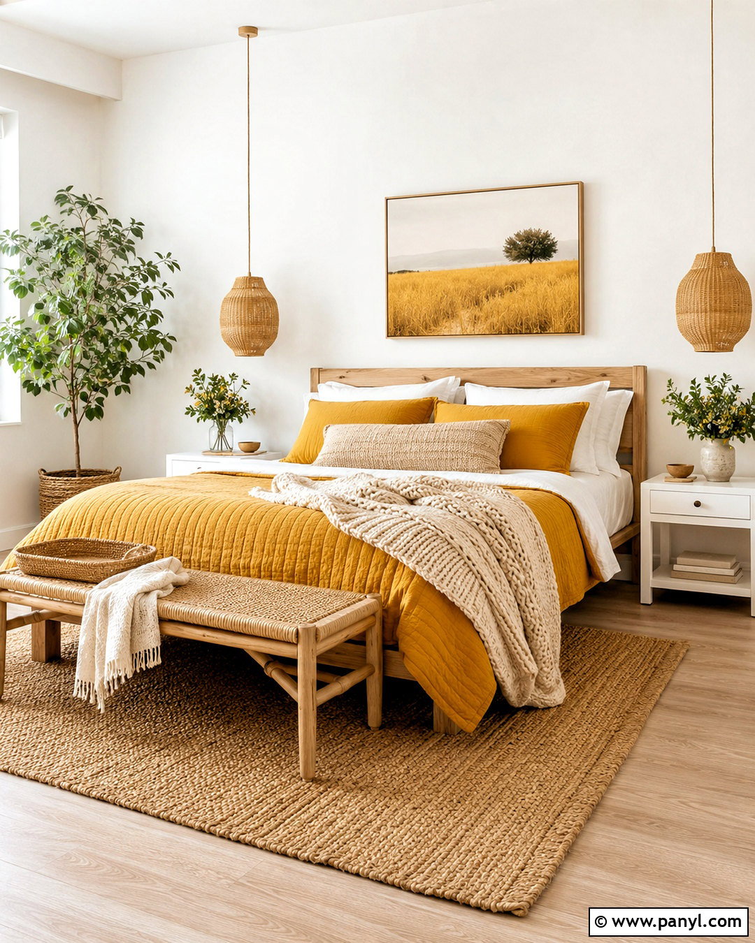 Mustard Yellow And White Bedroom - 20 mustard yellow bedroom ideas