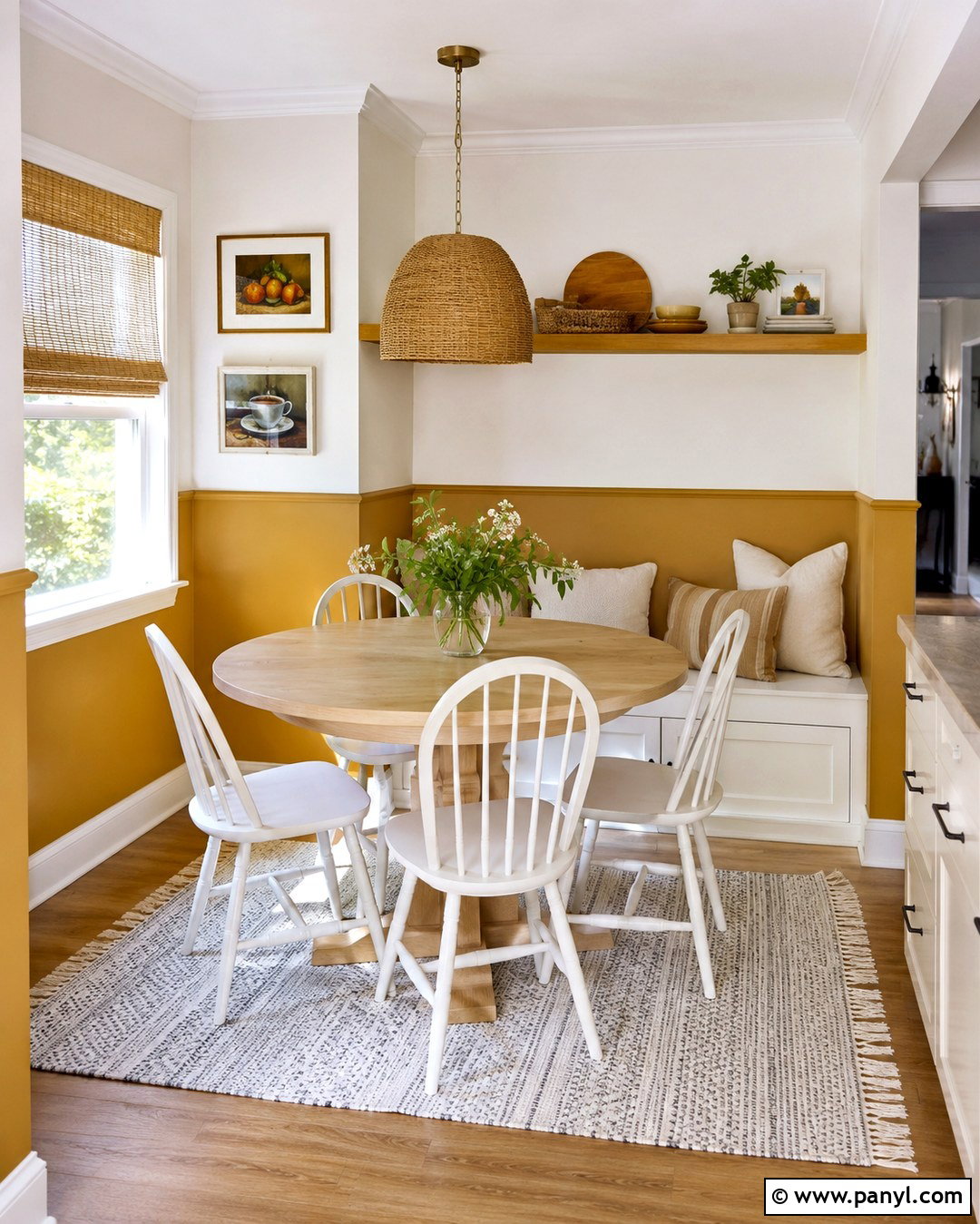 Mustard Yellow And White Split Wall - 20 Split Wall Color Ideas