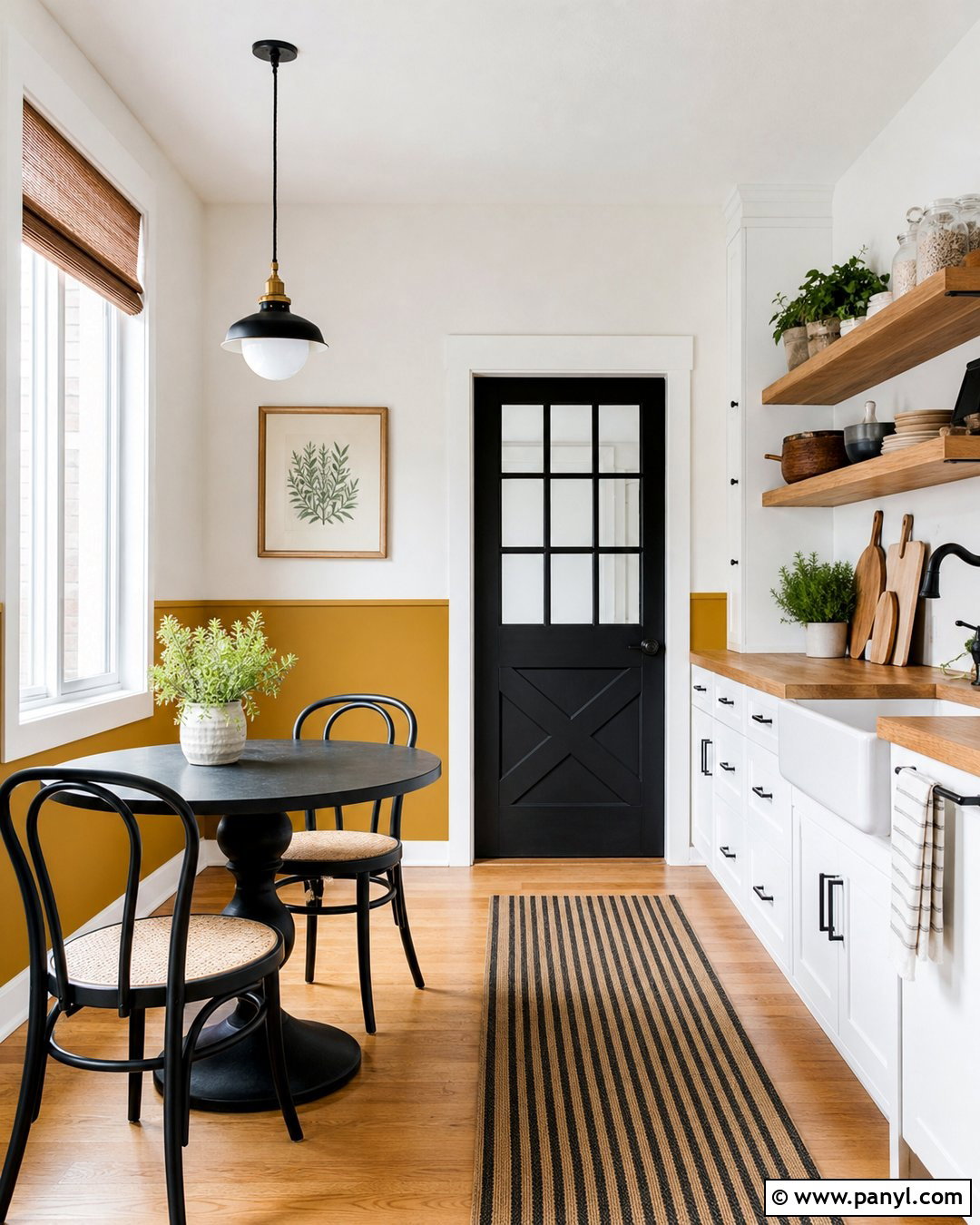 Mustard Yellow And White Two Color Wall - 25 2 Color Wall ideas