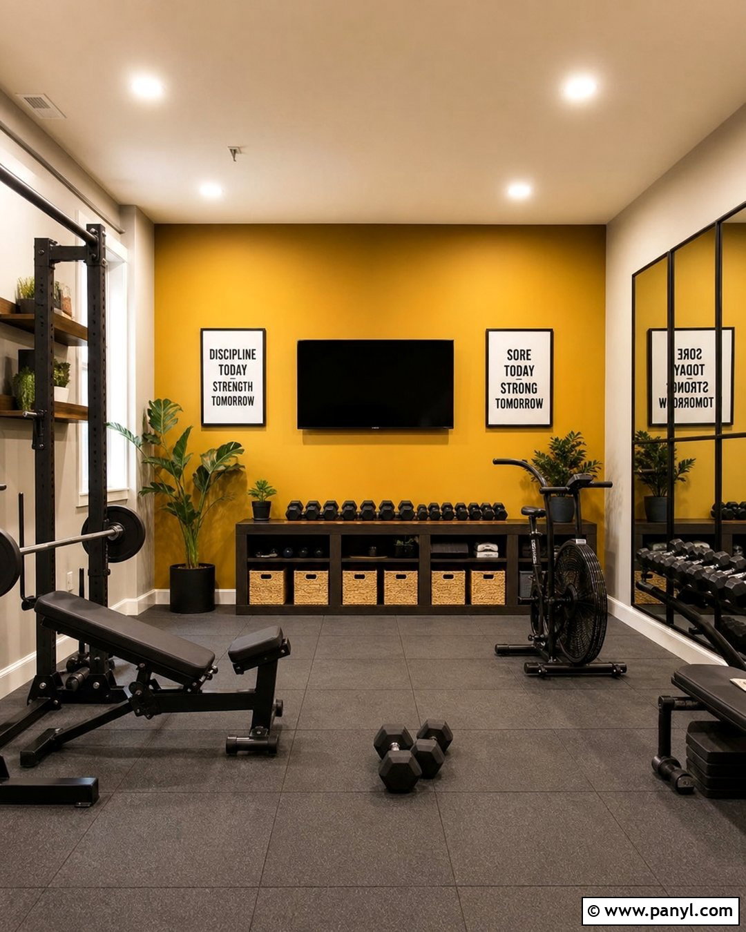 Mustard Yellow Basement Gym Walls - 20 Basement Gym Wall Colors