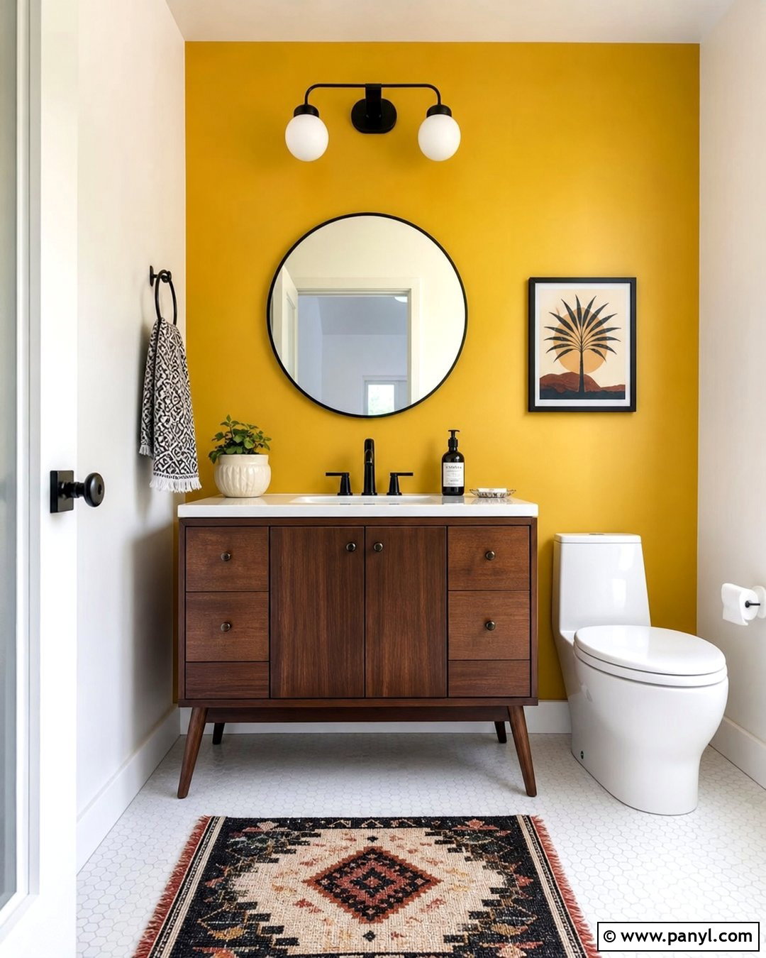 Mustard Yellow Bathroom Accent Wall - 30 Accent Wall Bathroom Painted Ideas