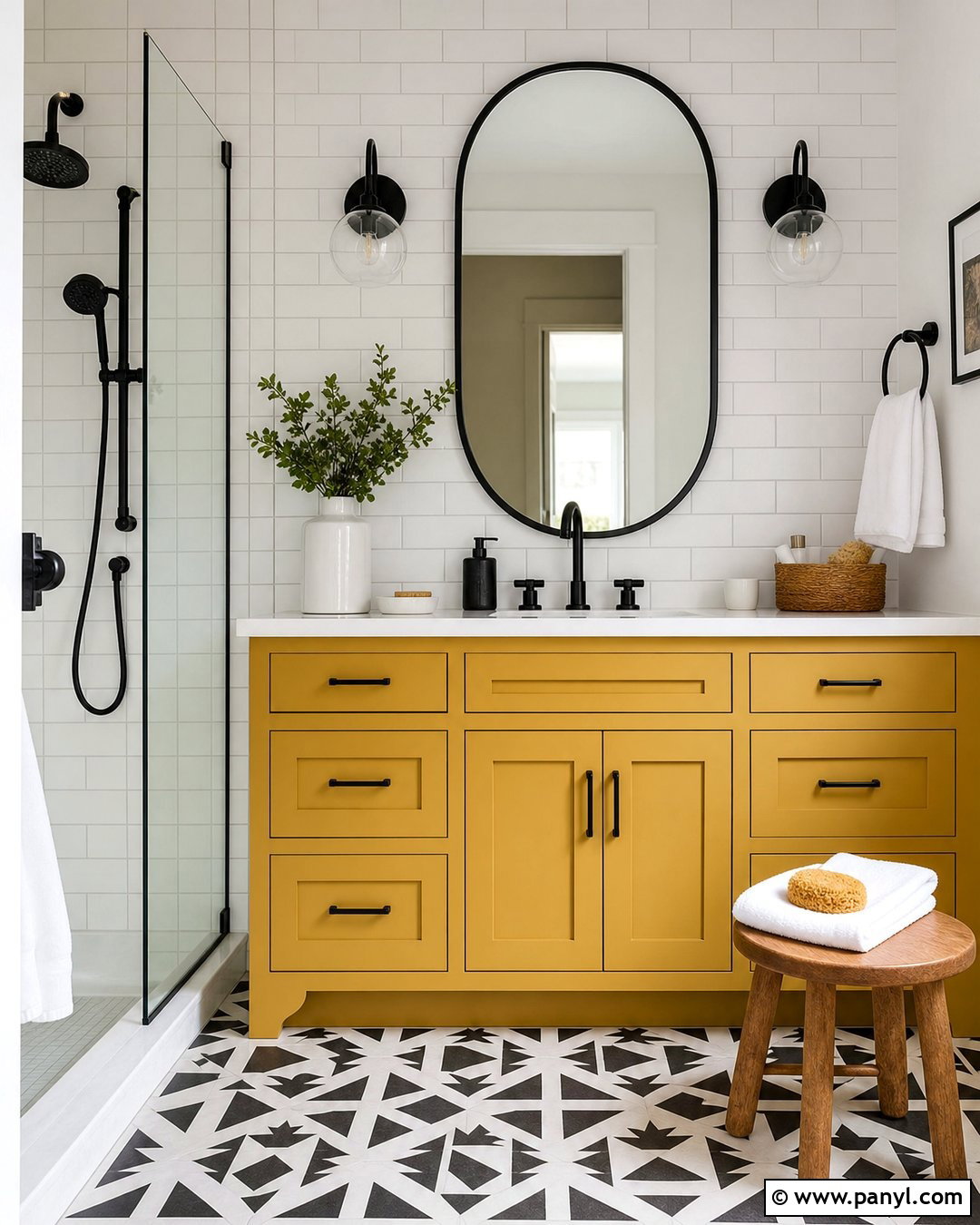 Mustard Yellow Bathroom Vanity - 35 painted bathroom vanity colors