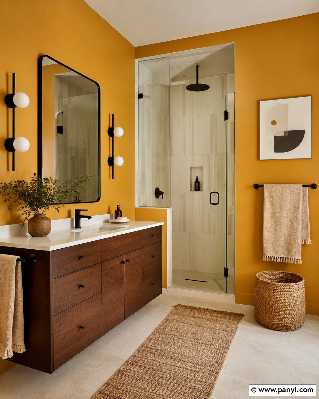 Mustard Yellow Bathroom Walls - 20 Yellow Walls Bathroom Ideas