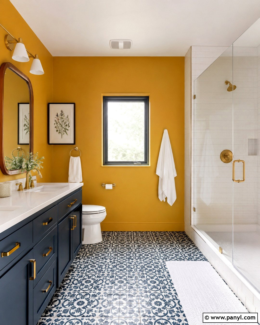 Mustard Yellow Bathroom Walls - 20 Colorful Bathroom Walls