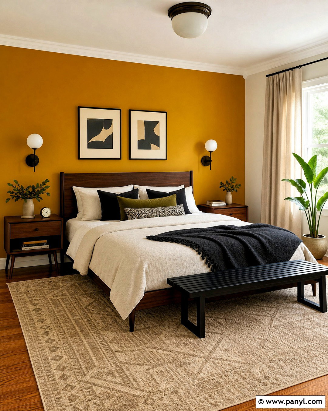 Mustard Yellow Bedroom Accent Wall - 20 bedroom accent wall paint colors