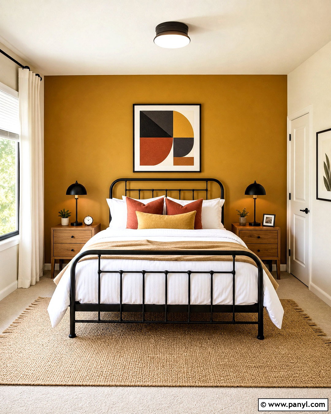 Mustard Yellow Bedroom Accent Wall - 20 accent color bedroom wall ideas