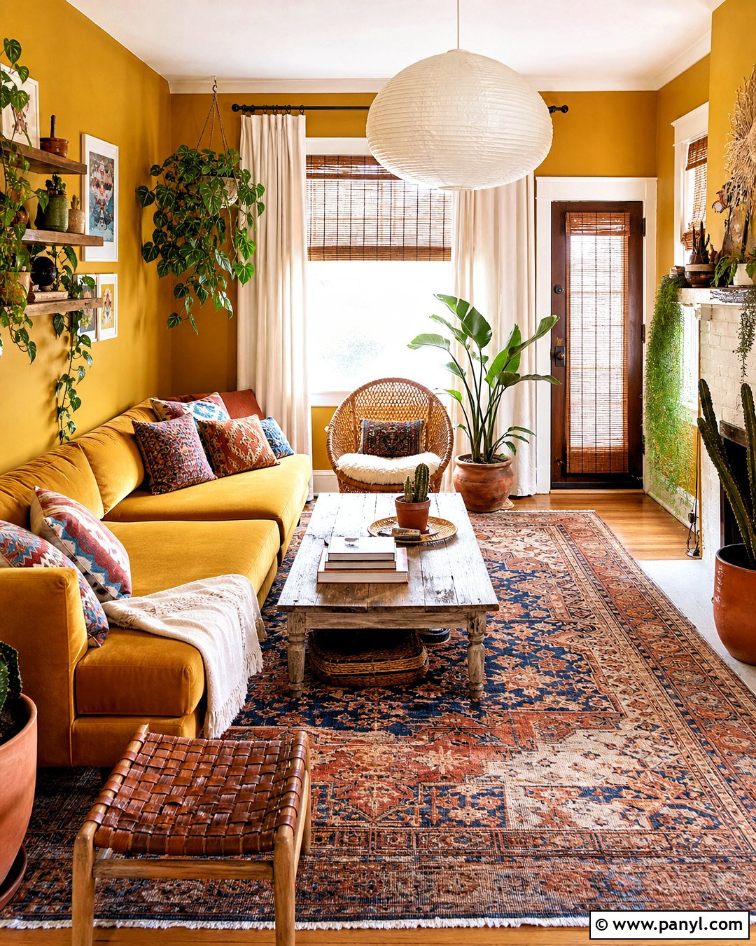 Mustard Yellow Boho Living Room - 20 mustard yellow interior ideas