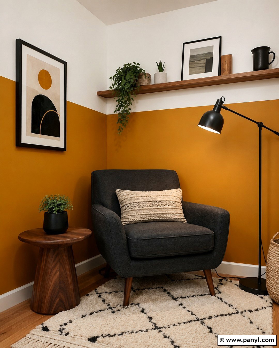 Mustard Yellow Corner Wall Paint - 20 Color Block Wall Paint Inspiration Ideas