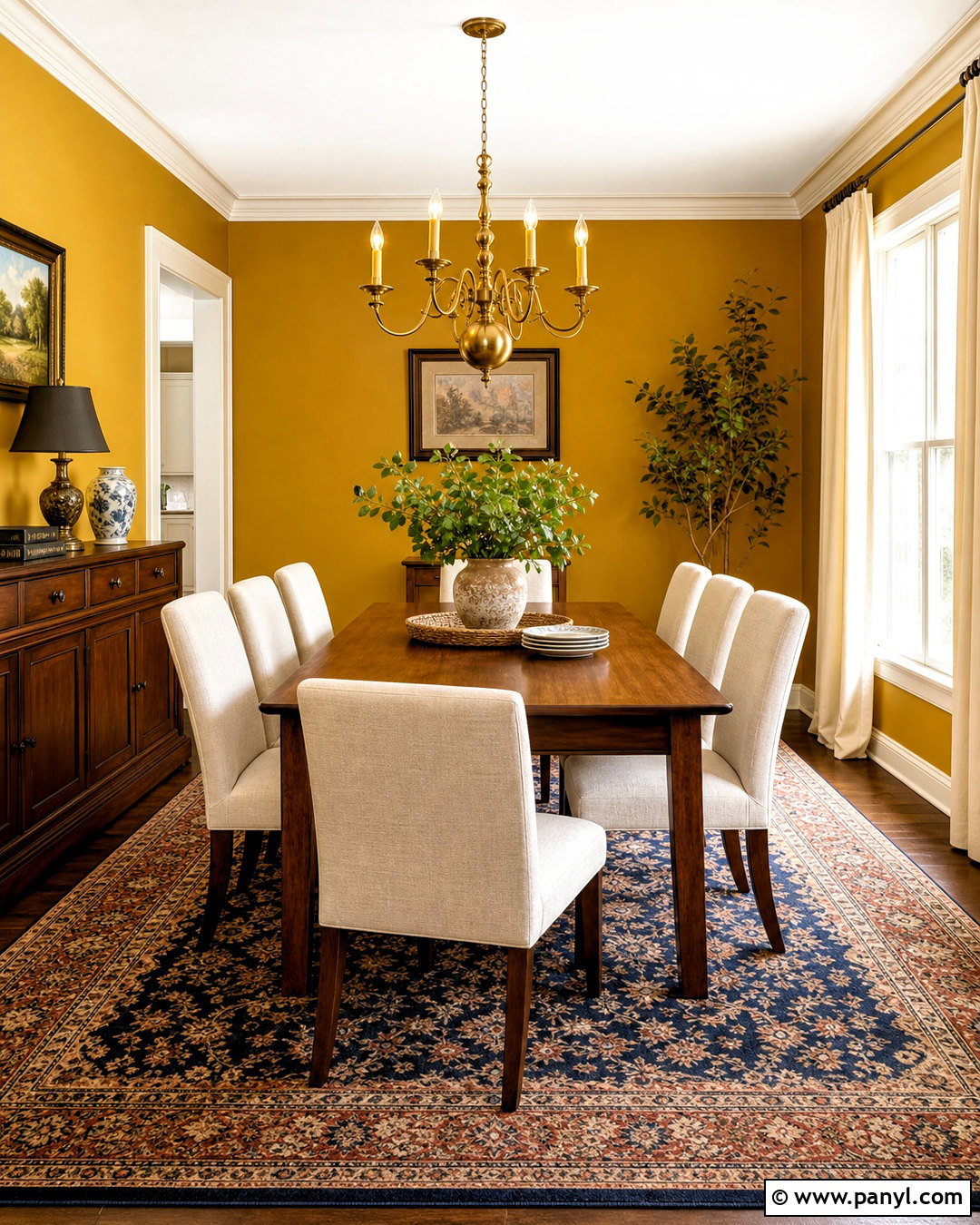 Mustard Yellow Dining Room - 20 yellow painted rooms