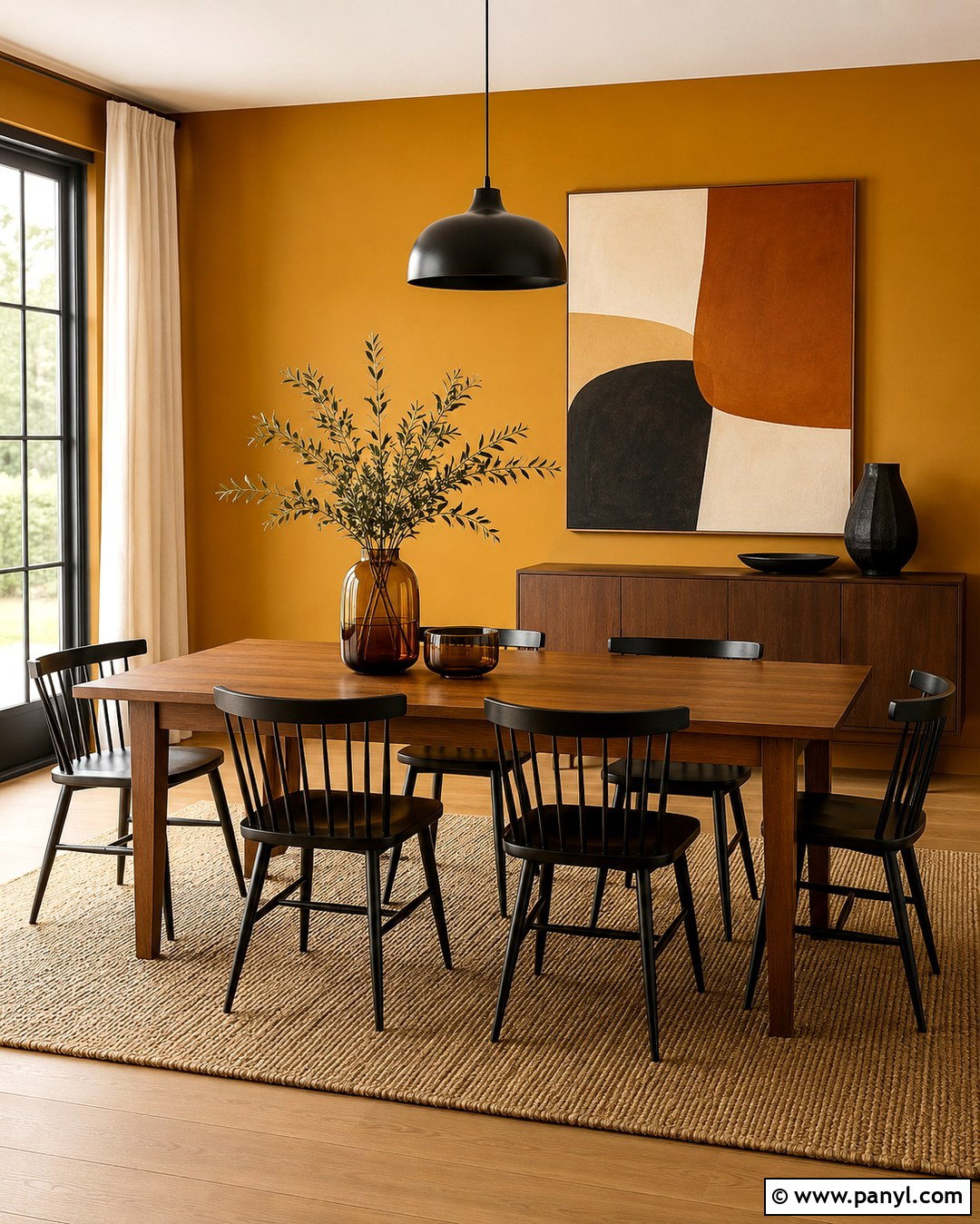 Mustard Yellow Dining Room Accent Wall - 20 Colorful Interior Walls