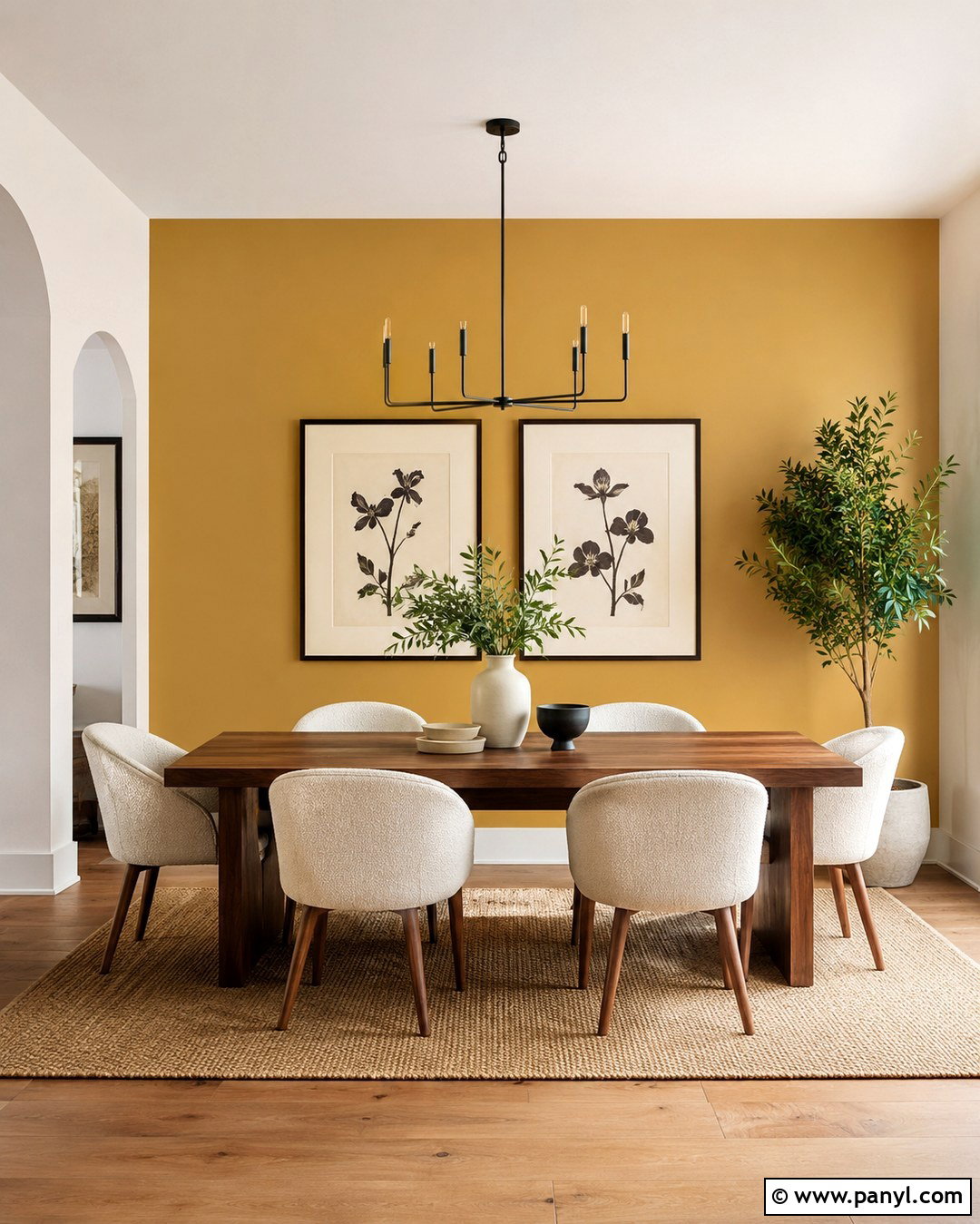 Mustard Yellow Dining Room Wall - 20 Pop Of Color Wall Paint Ideas
