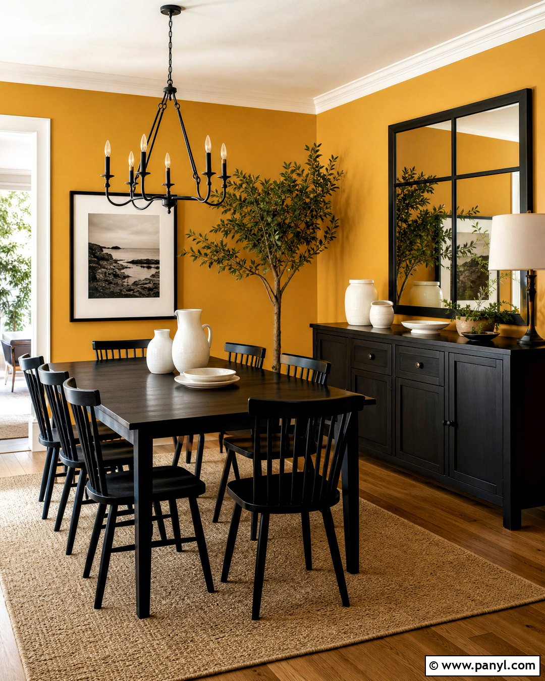 Mustard Yellow Dining Room Walls With Black Furniture - 20 mustard yellow walls