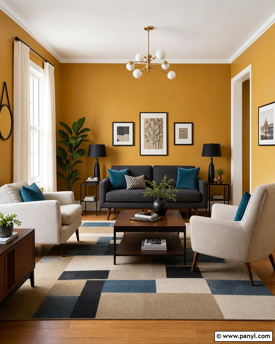 Mustard Yellow Drawing Room Walls - 30 drawing room wall color ideas
