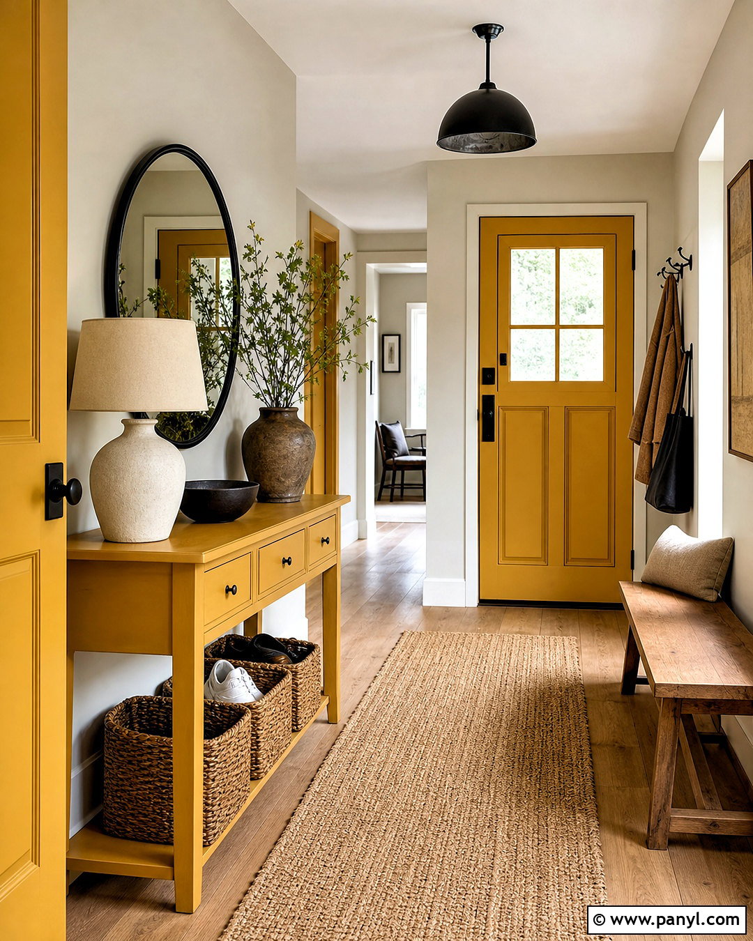 Mustard Yellow Entryway - 20 mustard yellow interior ideas