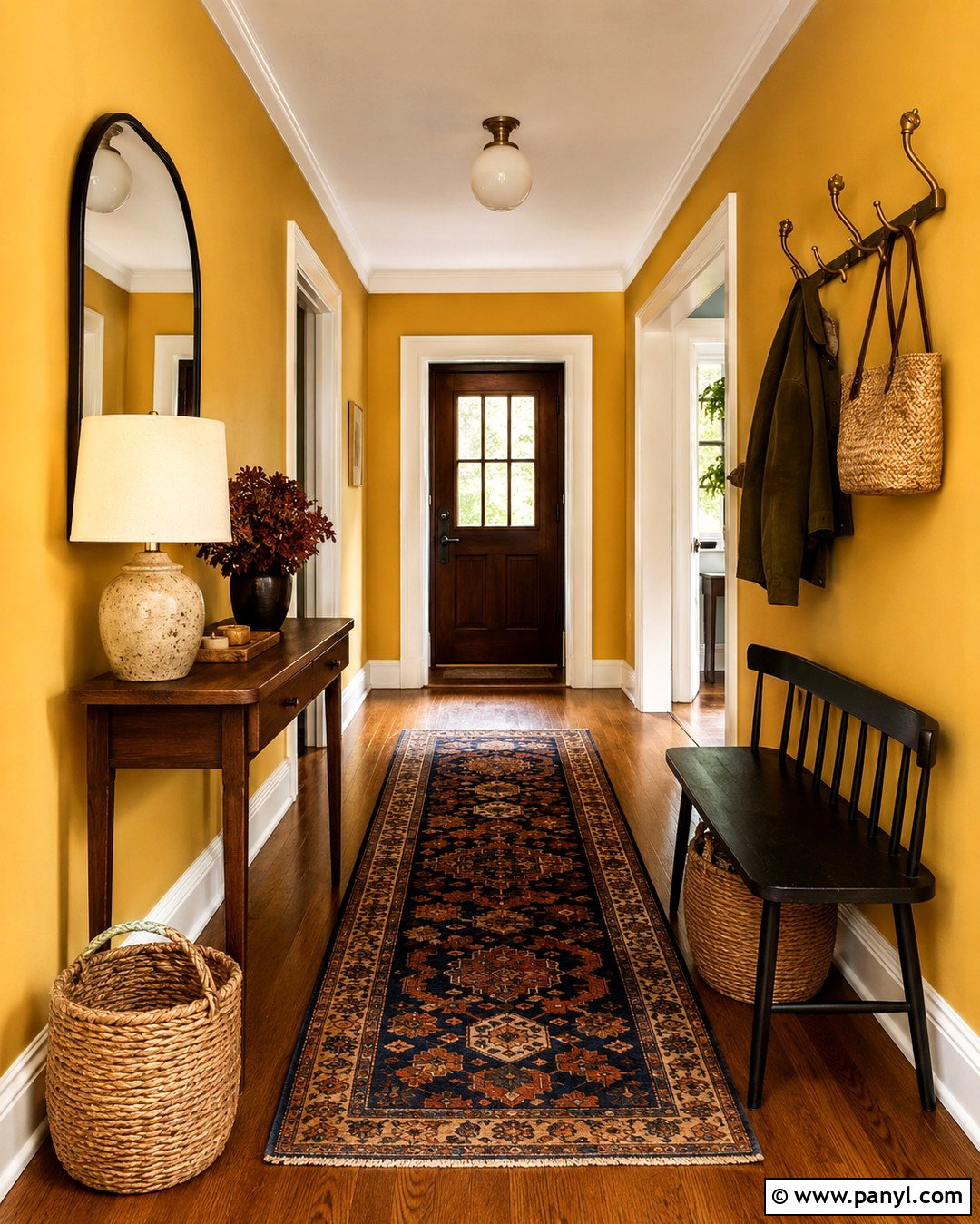 Mustard Yellow Entryway Wall Paint - 20 Bold Wall Paint Ideas