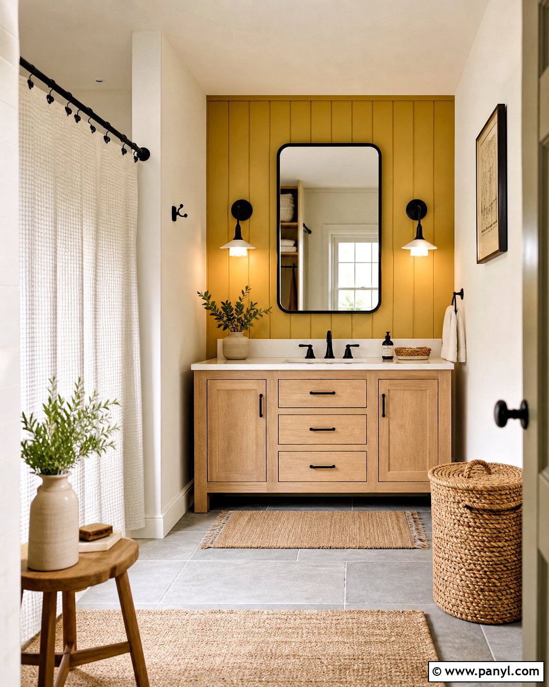 Mustard Yellow Farmhouse Bathroom - 20 mustard yellow bathroom ideas