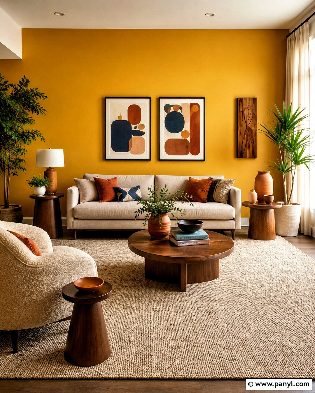 Mustard Yellow Feature Wall Living Room - 35 yellow feature wall ideas