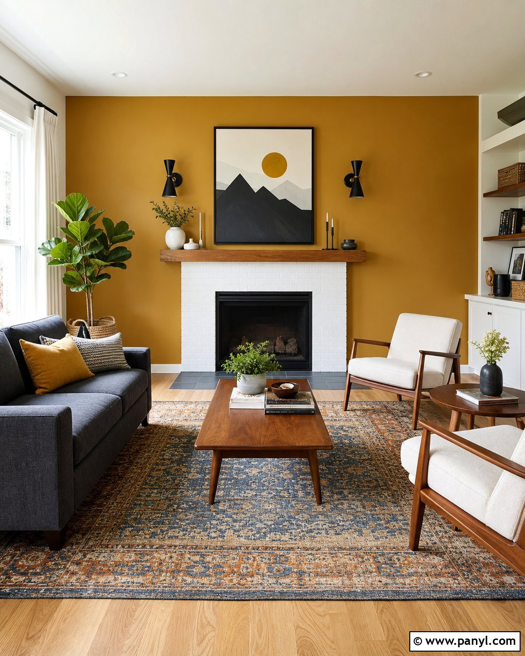 Mustard Yellow Fireplace Wall - 25 Fireplace Wall Paint Ideas