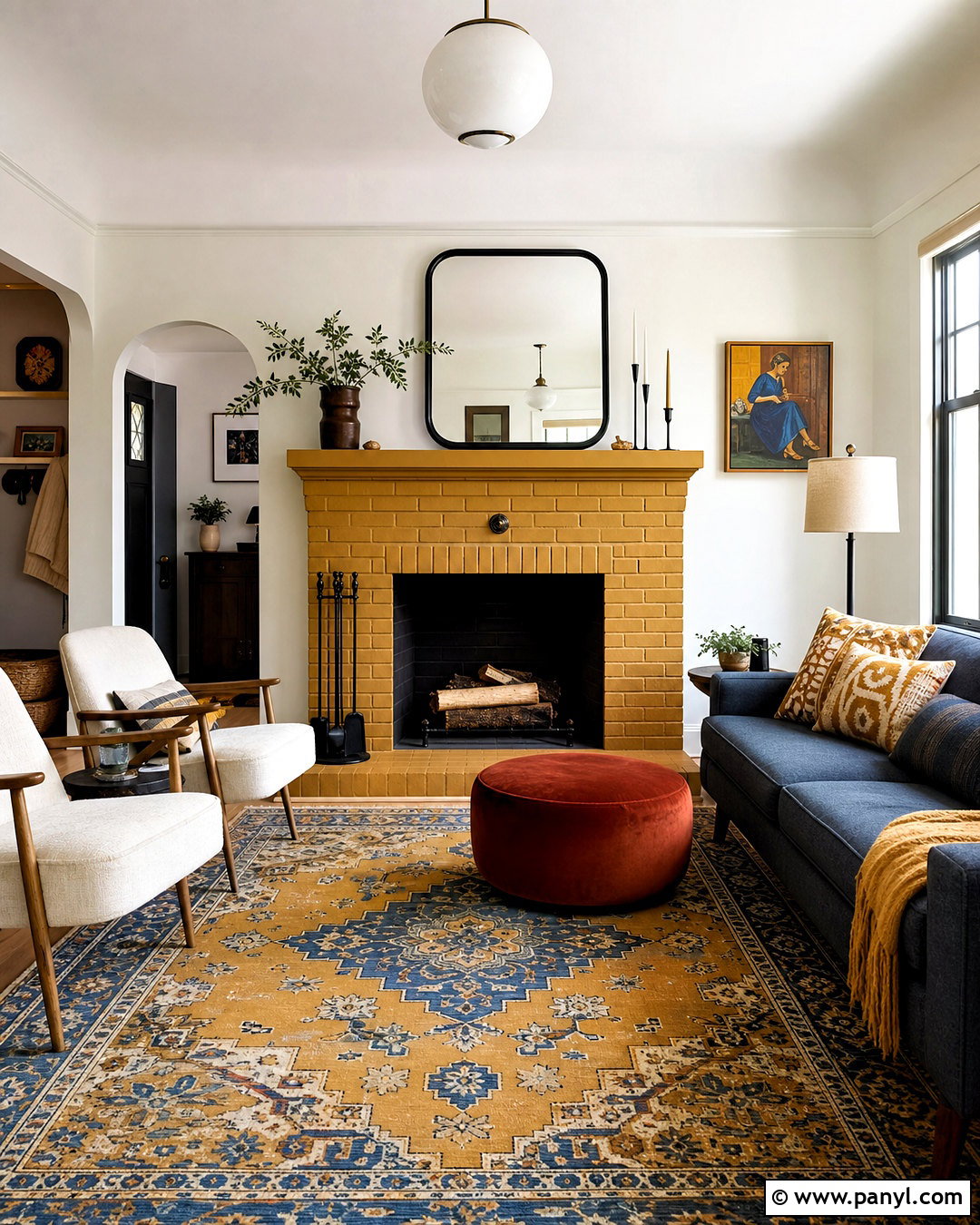 Mustard Yellow Fireplace - 20 fireplace color ideas