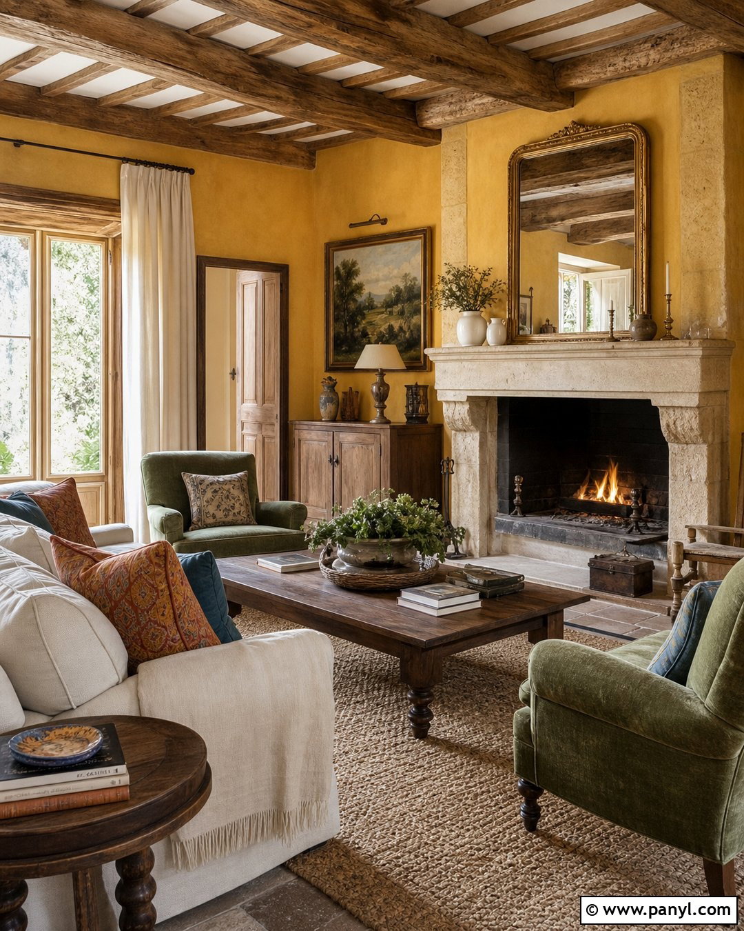 Mustard Yellow French Country Living Room - 20 French Country Yellow Walls
