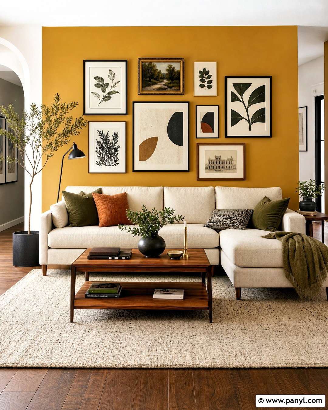 Mustard Yellow Gallery Wall Background - 20 mustard yellow walls