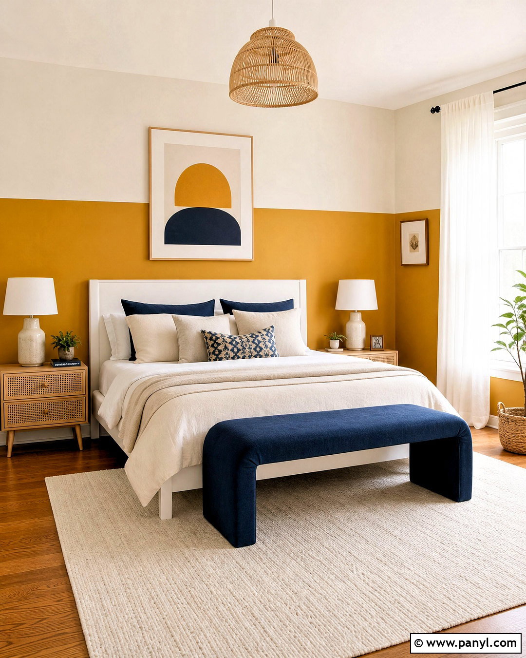 Mustard Yellow Half Painted Wall Bedroom - 20 half painted wall bedroom ideas