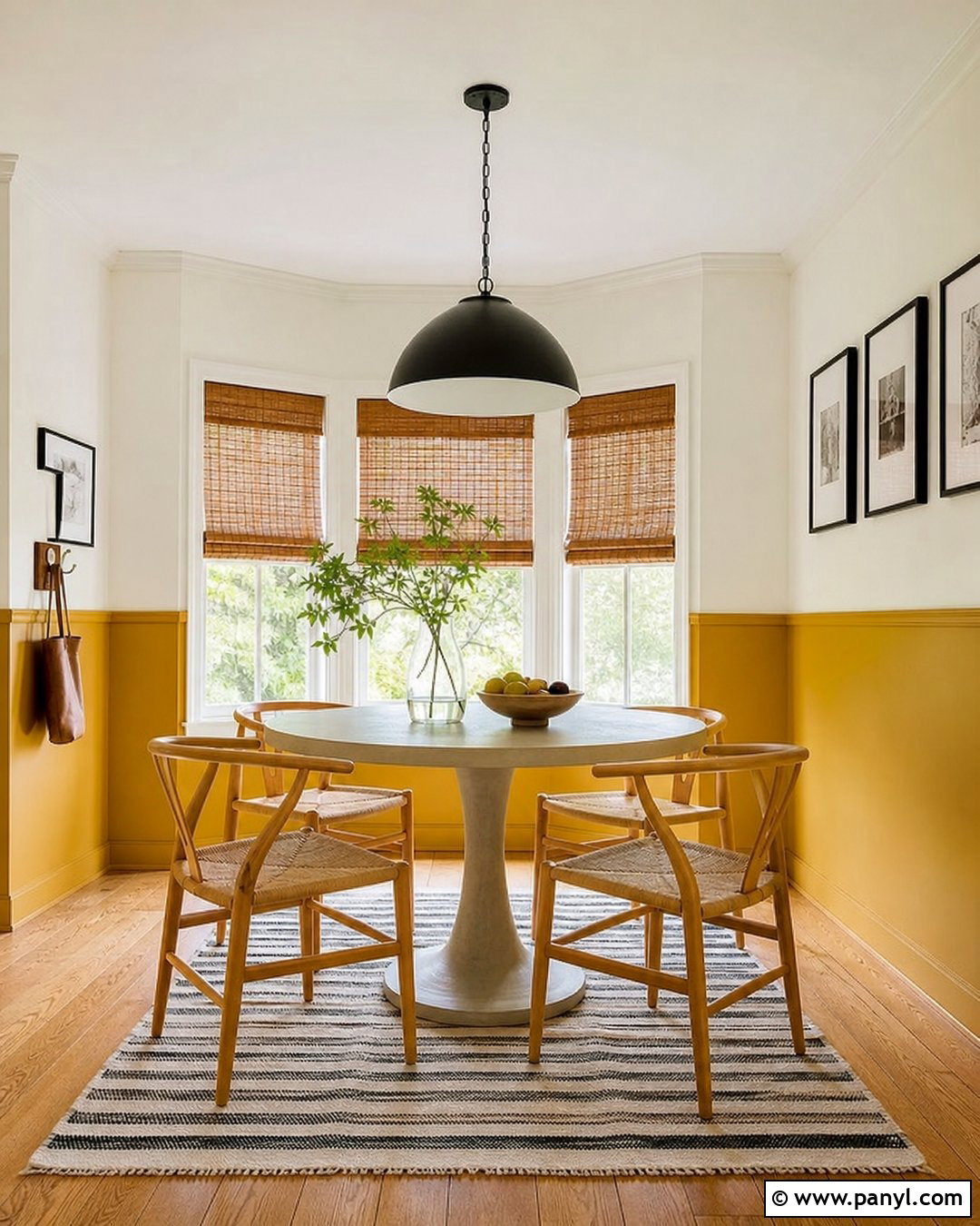 Mustard Yellow Half Wall With Cream - 25 Half Wall Color Ideas