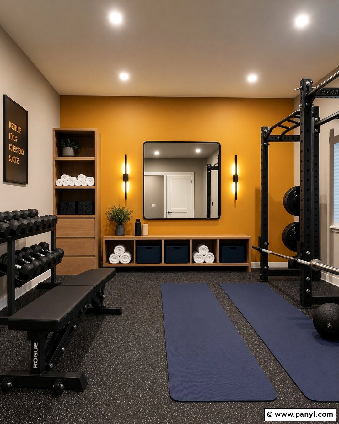 Mustard Yellow Home Gym Walls - 30 Home Gym Wall Color Ideas