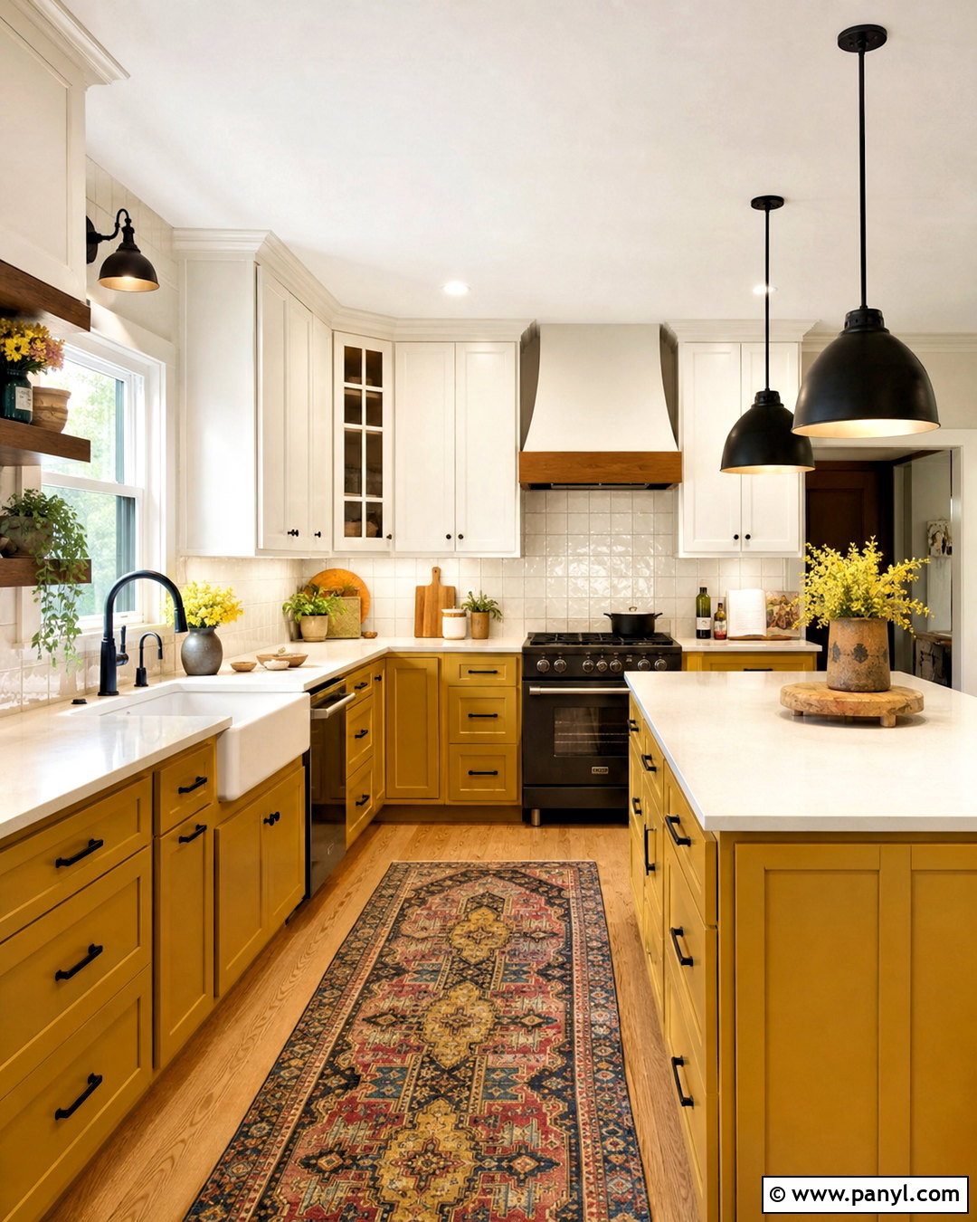 Mustard Yellow Kitchen Cabinets - 20 pop of color kitchen ideas