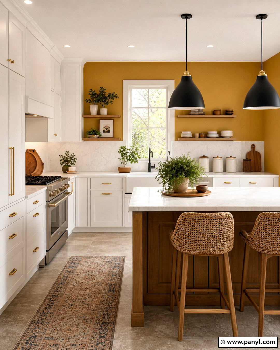 Mustard Yellow Kitchen Walls With White Cabinets - 20 mustard yellow walls